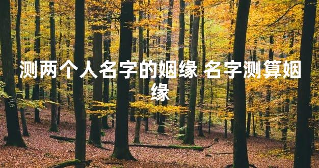 测两个人名字的姻缘 名字测算姻缘
